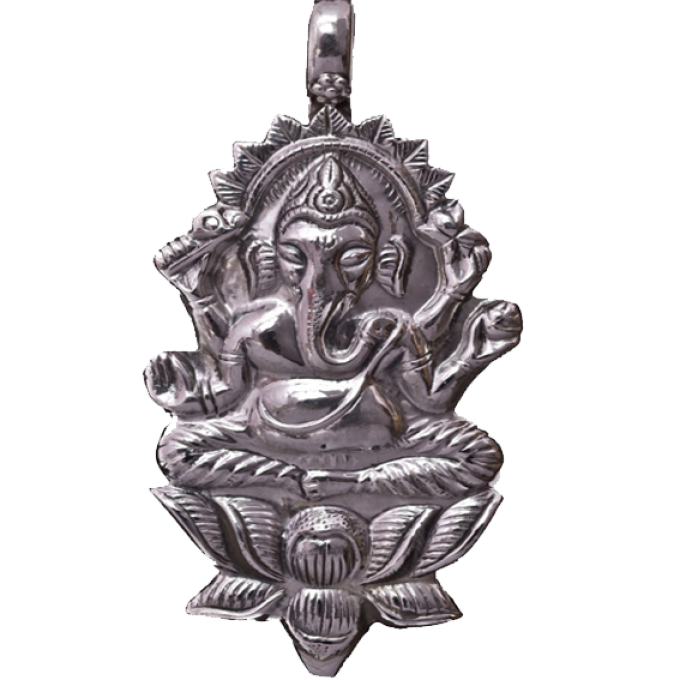 925er SterlingSilber AnHänger Ganesha auf LotusBlüte