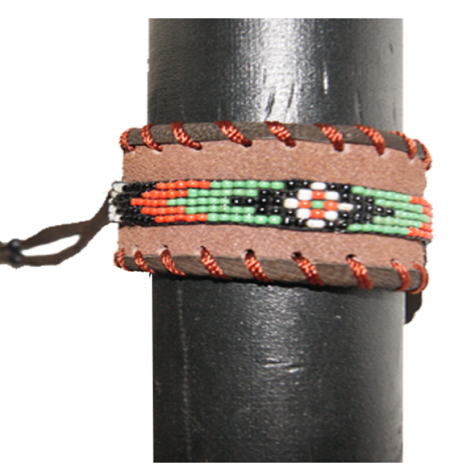 Indianer Leder ArmBand mit Perlen