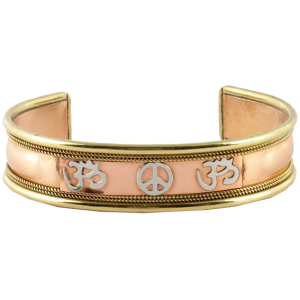 ArmBand AUM mit PEACE Om mit Koralle