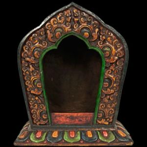 BUDDHA Altar Holz bunt edel 40cm