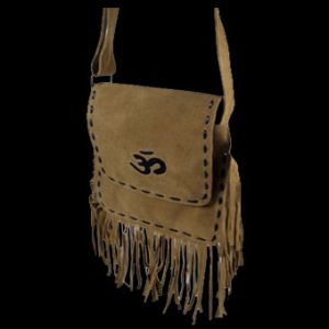 AUM Om Leder Schulter Bag lightbrown