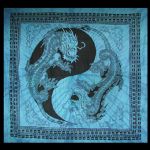 BigSize Decke Tuch Black & Blue Dragon