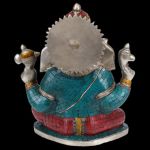 35 cm SchreinFigur fancy GANESHA Messing mit EdelSteinen