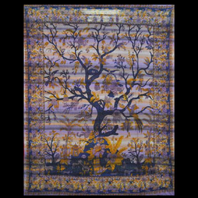 SingleSize Decke Tuch Tree of Life purple blue