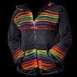 Fancy GOA bunte MoonWashed Riffel HoodieJacke RainBow Stripes