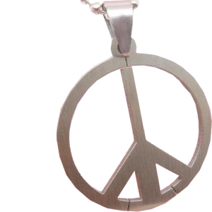 AnHänger PEACE Symbol an KugelCollier