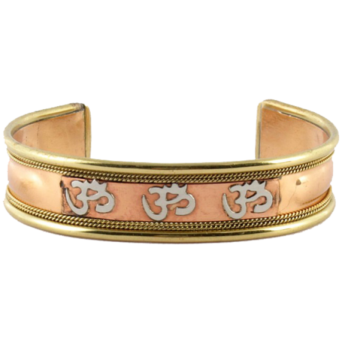 ArmBand AUM dreifaches OM mit Koralle