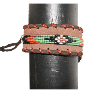 Indianer Leder ArmBand mit Perlen