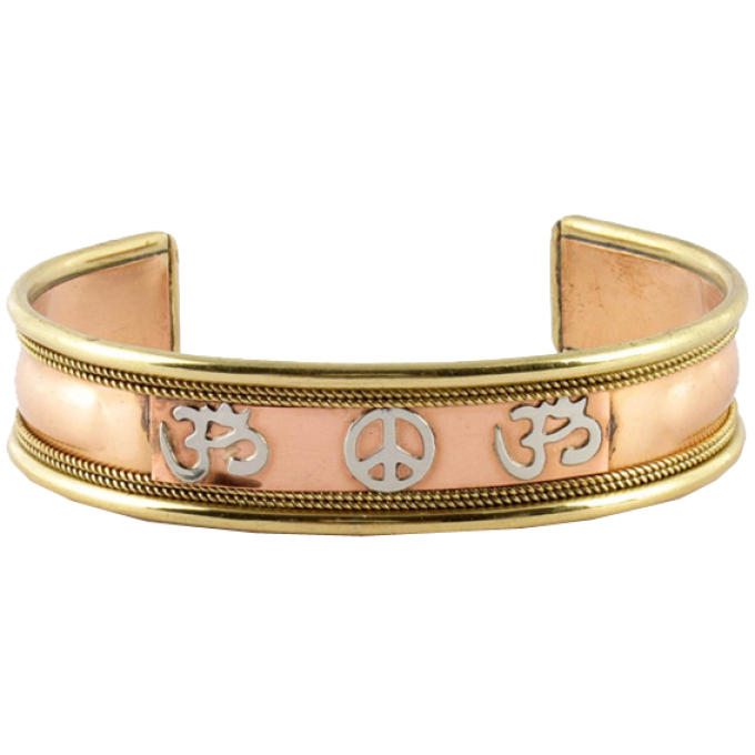 ArmBand AUM mit PEACE Om mit Koralle