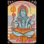 SingleSize Decke Tuch Divinity SHIVA blue, bedruckte Tücher, Goa Tücher, Divinity Shiva, blau