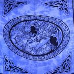 WandTuch CELTIC ELFEN-Fee mit Drachen Blau