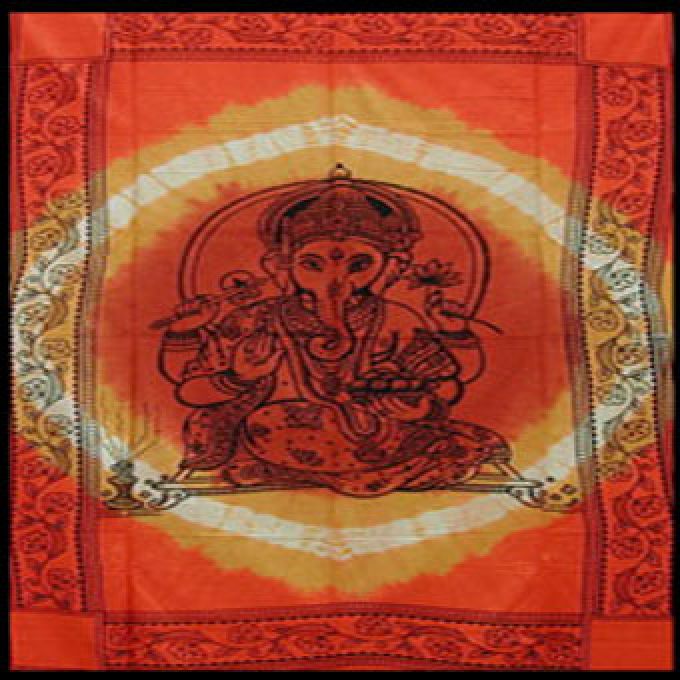 SingleSize Decke Tuch Divinity GANESHA fancy braun