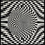 BigSize Decke Tuch psychedelic Tunnel black and white