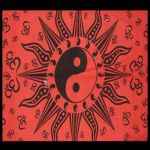 BigSize Decke Tuch Yin Yang STERN Aum feuerrot schwarz