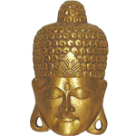 Buddha Maske, Siddhartha Gautama, Masken, Figuren, goldfarben