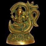 SchreinFigur, Aum, Om, GANESHA, Messing, goldfarben, Schrein