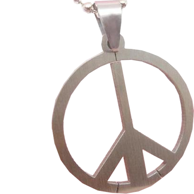 AnHänger PEACE Symbol an KugelCollier