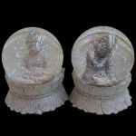 BUDDHA SchneeKugel, DoppelSet, Buddha Figur, Buddha BodhiSattvas Figuren, Skulpturen